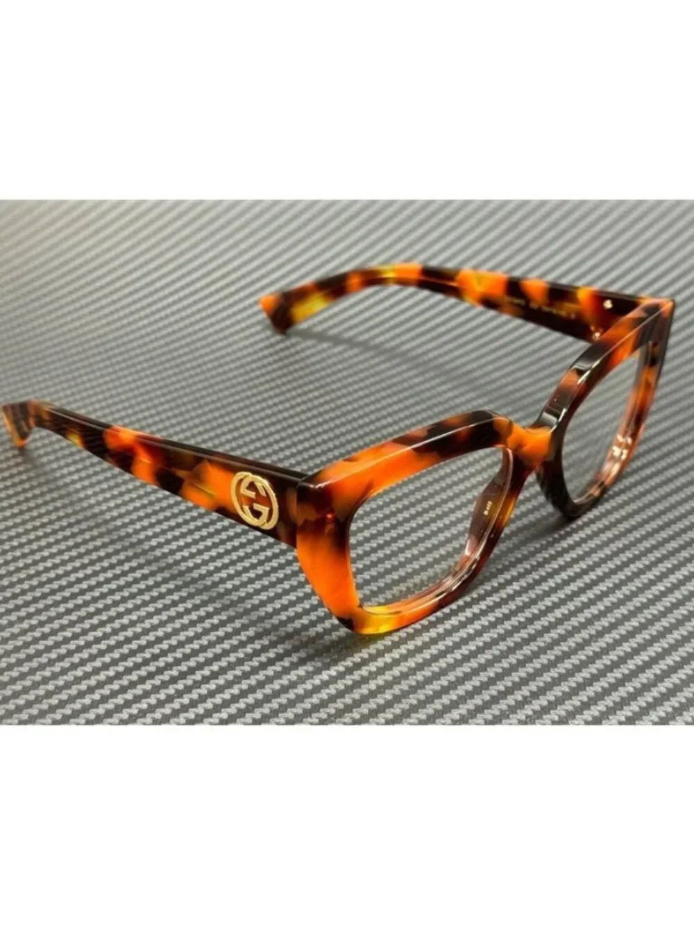 New Gucci Women Havana Brown Eyeglasses 53-18-140
